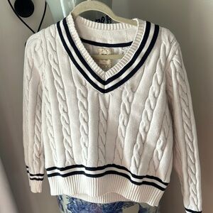 Oxford style V-neck sweater
